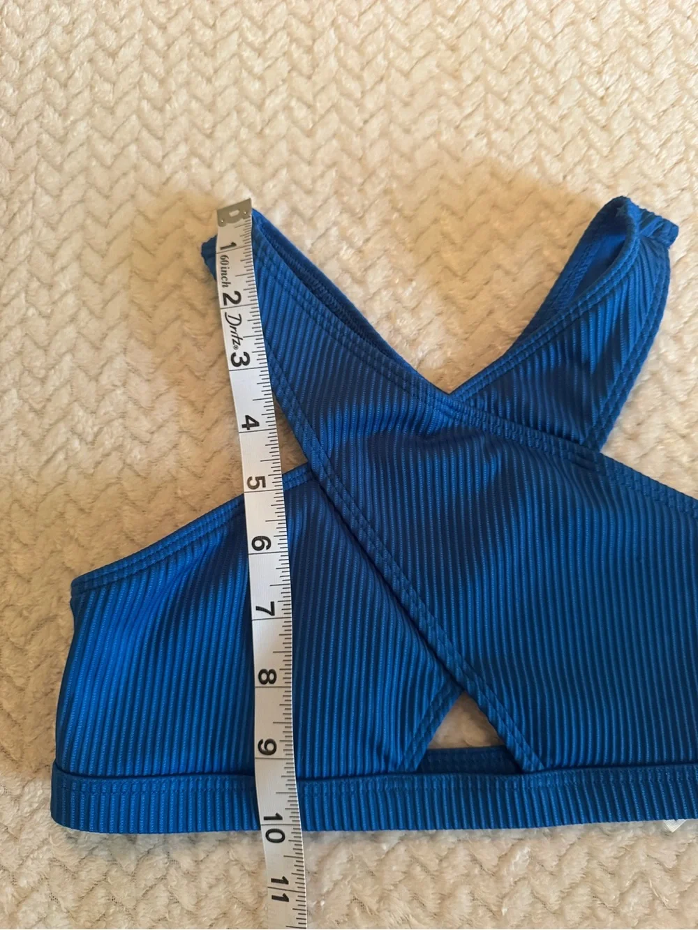 abercrombie‎ kids Blue Ribbed Cross-Back Swim Top Size 7/8